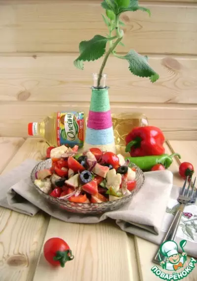 Салат с цветной капустой и овощами