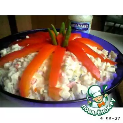 Салат из куриного филе с фасолью