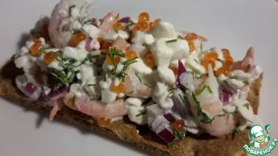 Шведский салат с креветками скагенрёра