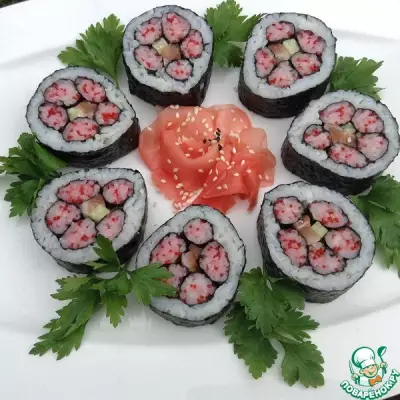 Кадзари-суши «Розовая хризантема»