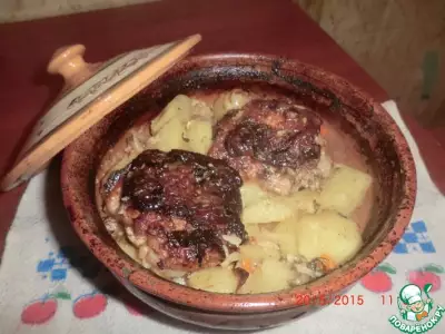 Картофель с куриными бёдрами в кефире