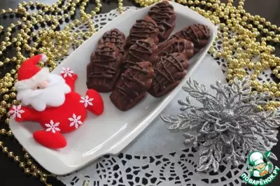 Шоколадное печенье "Мадлен" с персиками