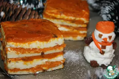 Творожно-яблочно-морковный десерт