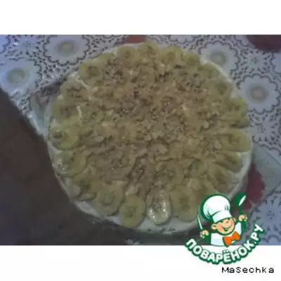 Бананово-ореховый тортик на скорую руку