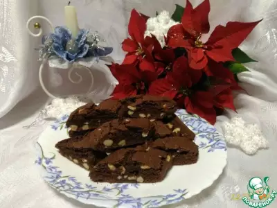 Шоколадное печенье, похожее на Кантуччи