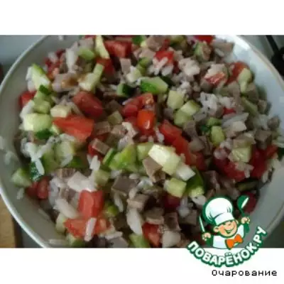 Салат из мяса с овощами фото