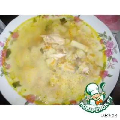 Суп рисовый на курином бульоне