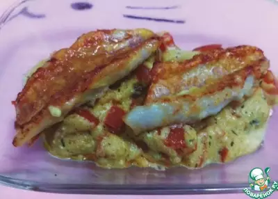 Жареная рыба под соусом