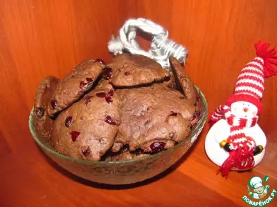 Шоколадное печенье с клюквой