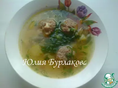 Суп картофельный с гречневыми фрикадельками