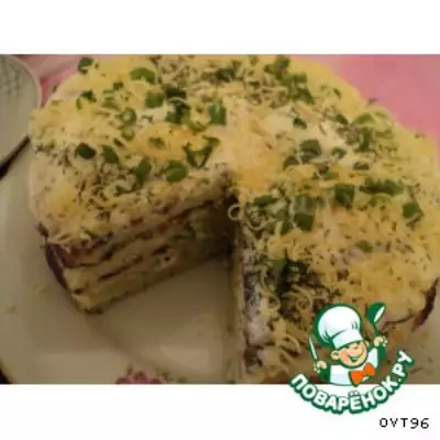 Закусочный торт "Слоеный кабачок"