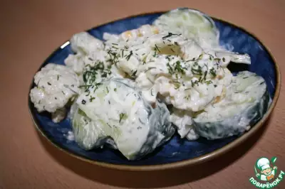 Салат из цветной капусты и огурца