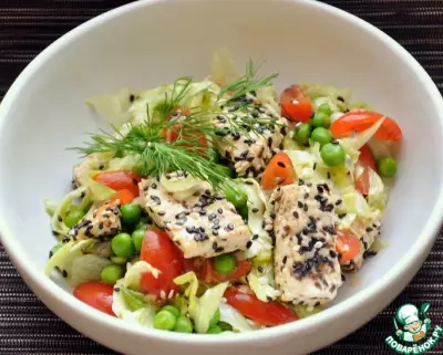 Легкий овощной салат с тофу