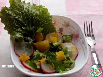 Легкий салат из редиса и апельсинов