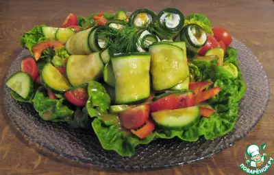 Салат с фаршированными цуккини