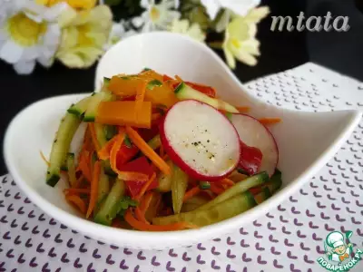 Салат с огурцами и морковью