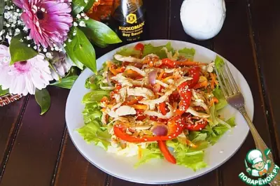 Теплый салат по-тайски с овощами