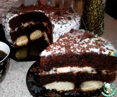 Шоколадный торт с творожно-кокосовыми шариками