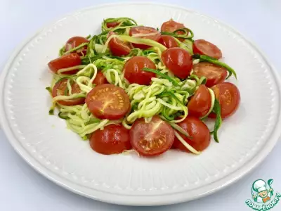 Спагетти из цуккини с черри помидорами