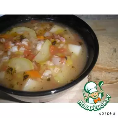 Овощной суп с беконом