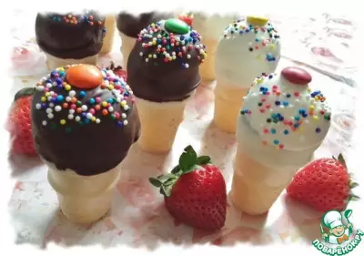 Кейк-попсы "Шоколадно-ванильное мороженое"