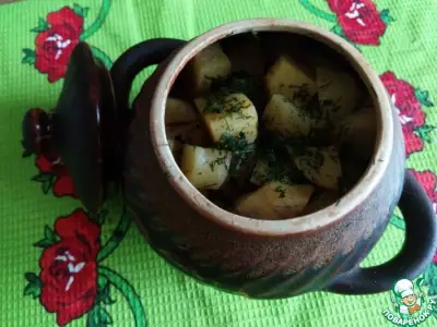 Бараньи ребрышки с картофелем в горшочках