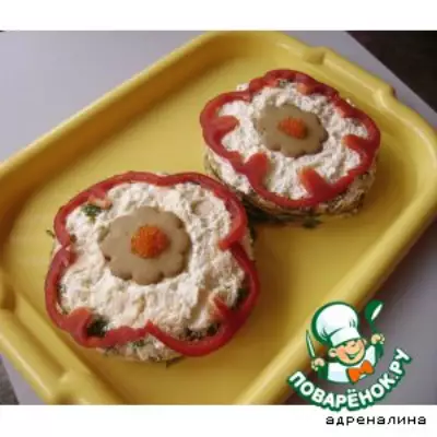 Закусочный мини-торт  Цветочная полянка