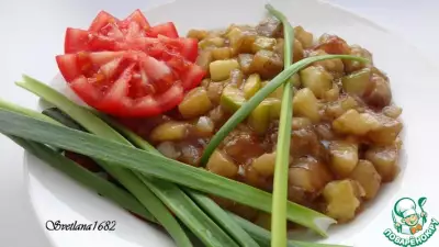 Овощи жареные с чесноком и соевым соусом