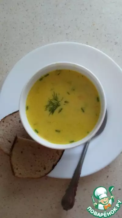 Сырный суп с креветками