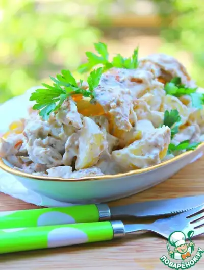 Пряный куриный картофельный салат "Примитив"