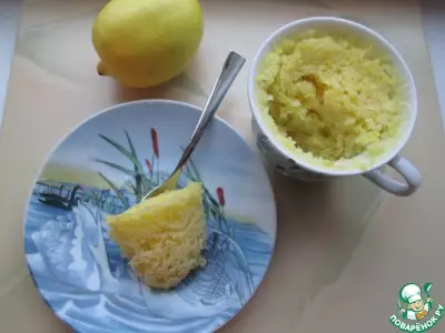Лимонный кекс в микроволновке