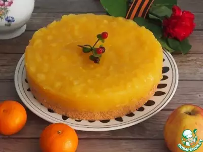 Ореховый яблочно-апельсиновый торт