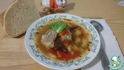 Суп со свининой и фасолью