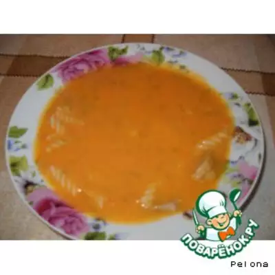 Суп-пюре с макаронами и говядиной