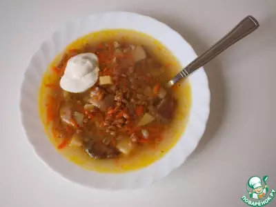 Грибной суп с полбой