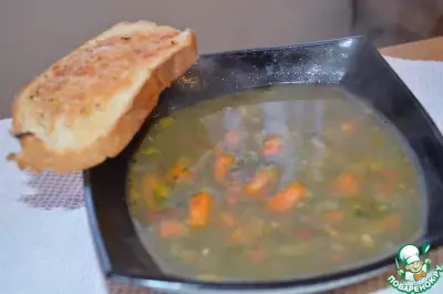 Суп из шпината с фасолью