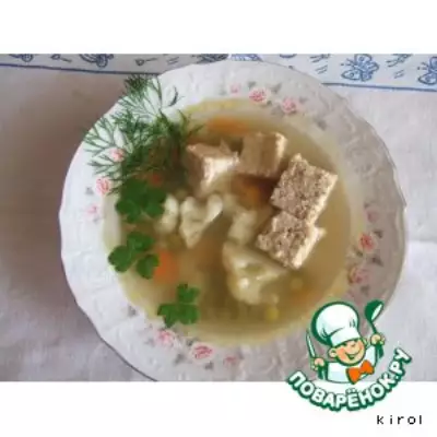 Суп куриный с паштетом