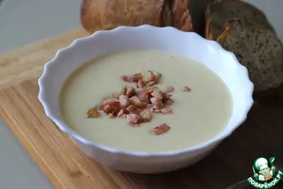 Картофельный суп-пюре с сыром и беконом