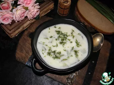Картофельный суп-пюре с огурцами