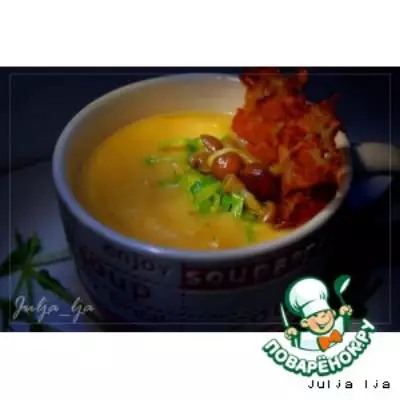 Сливочно-сырный крем-суп из овощей с опятами