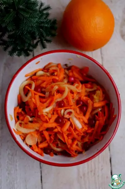 Морковный салат с апельсином и луком