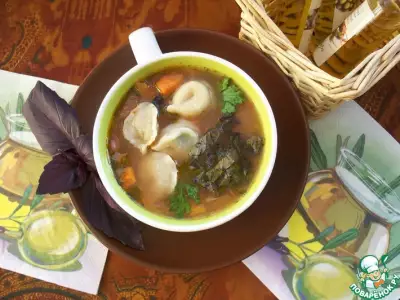 Фасолевый суп с равиоли