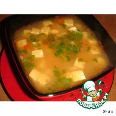 Суп с тофу и фасолью