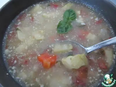 Овощной суп с фасолью по мотивам "Минестроне"