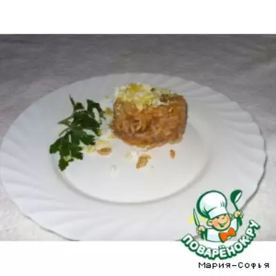 Рис со свиным языком и кабачковой икрой