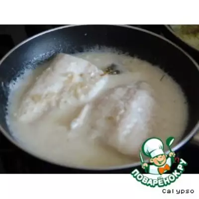 Тушеное рыбное филе под белым соусом