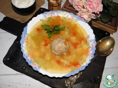 Суп с кабачками и фрикадельками