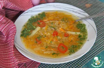 Чечевичный суп с тыквой