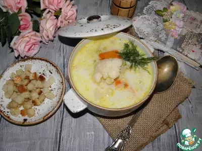 Сливочно-сырный суп с овощами