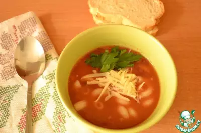 Суп с фасолью и макаронами